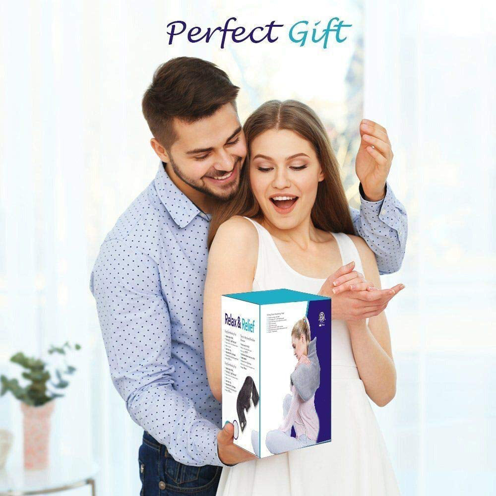 Dr Relief by SUNAID Electric Neck and Shoulders Warmer Heating Pad (18"x25") Fast-Heating Technology, 3 Heat Settings, Moist Heat Therapy Option, Fast Heating, Convenient Storage Bag (Gray)