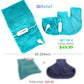 Dr Relief by SUNAID Heating Pad Gift Set of 2 - King Size 18" x 25" Shoulder Heating Pad and 12" x 24" Fast Heating Wrap with Auto Shut Off for Back, Neck and Shoulder, Abdomen, Waist Pain Relief, Dry/Moist Option (Blue)