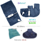 Dr Relief by SUNAID Heating Pad Gift Set of 2 - King Size 18" x 25" Shoulder Heating Pad and 12" x 24" Fast Heating Wrap with Auto Shut Off for Back, Neck and Shoulder, Abdomen, Waist Pain Relief, Dry/Moist Option (Navy)